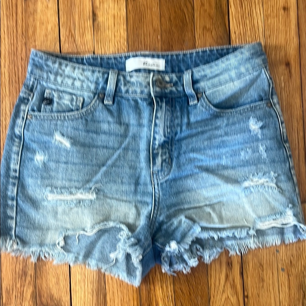 Kan Can Blue Distressed Denim Shorts